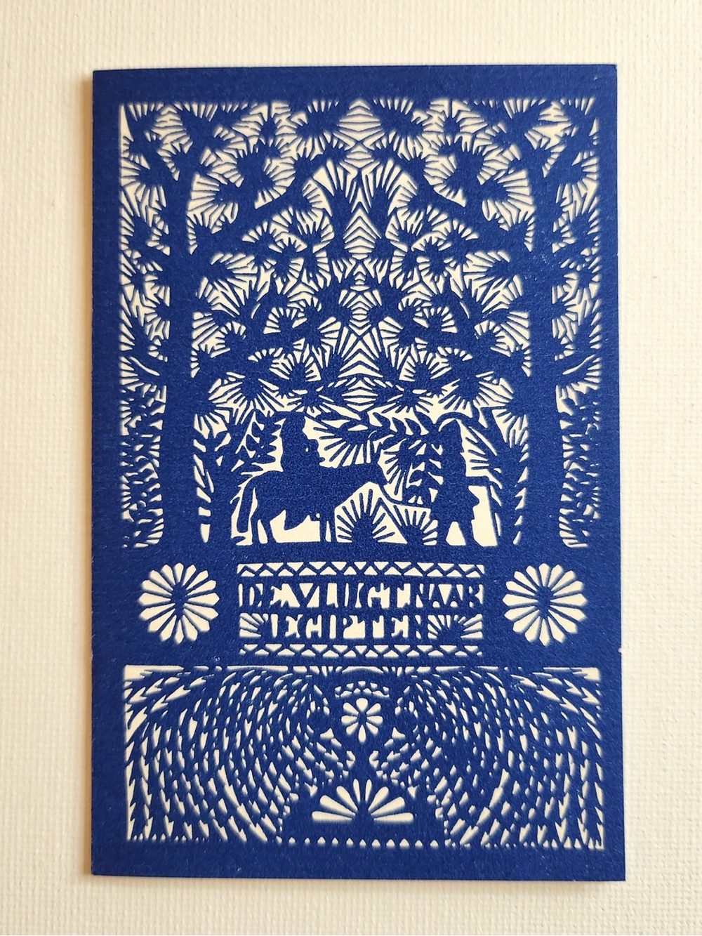 Vintage Sm Papercut Print Christmas Card Flight Into Egypt Netherlands Nativity